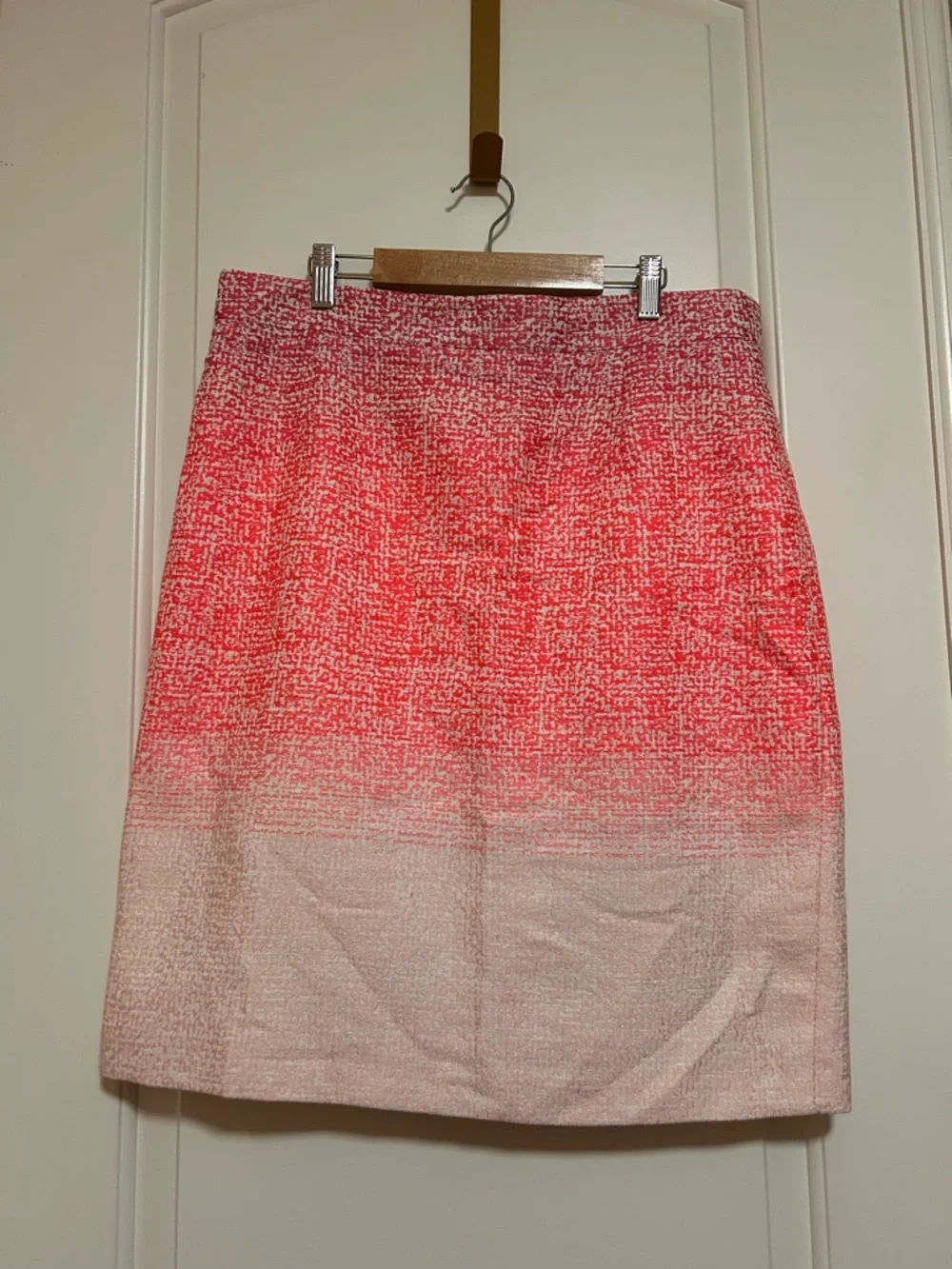💗🪸ANTONIO MELANI Pink Coral Ombre Boss Babe Summer Tweed Pencil Skirt🪸💗